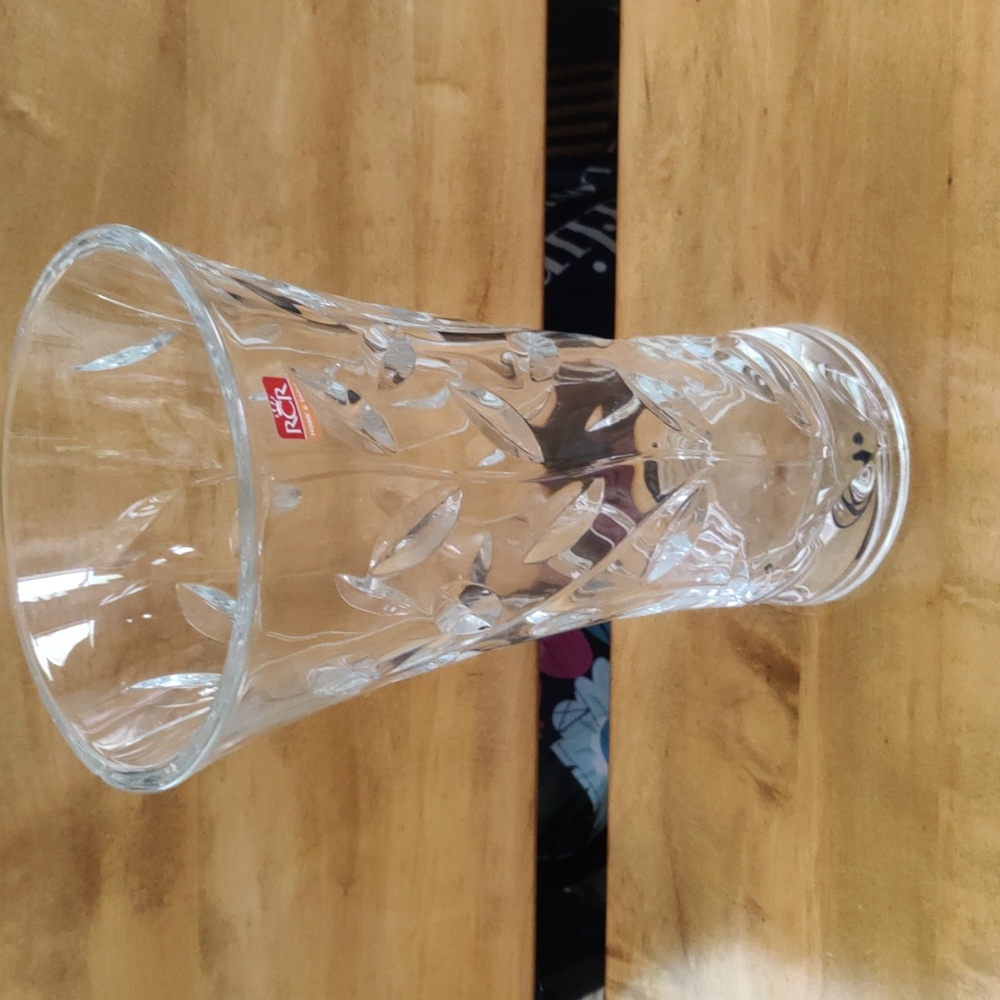 RCR Laurus 12"  Crystal Vase Made In Italy - Picture 4 of 10